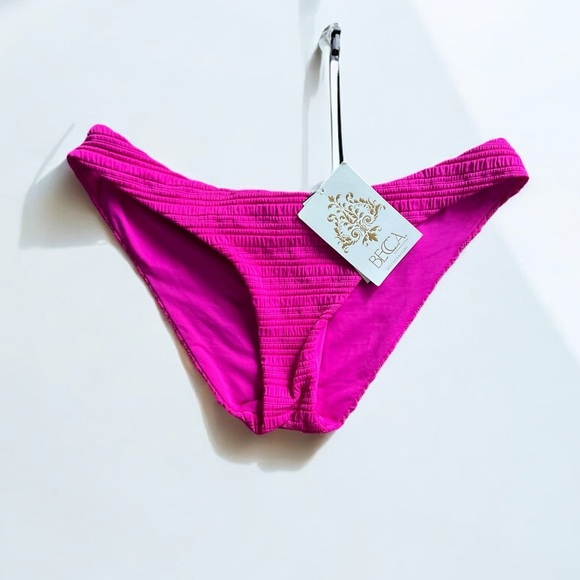 🌻NEW w/tag Becca Hibiscus Textured Adela Hipster Bikini Bottoms Size Medium - Picture 2 of 10